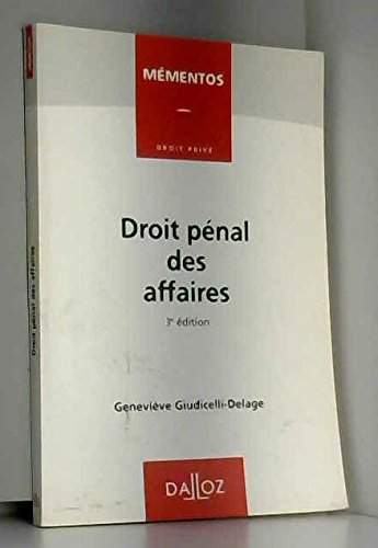 droit penal des affaires. 3ème édition