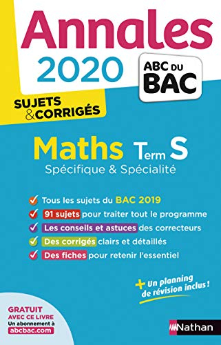 Maths terminale S spécifique & spécialité : annales 2020, sujets & corrigés