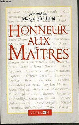 Honneur aux maîtres