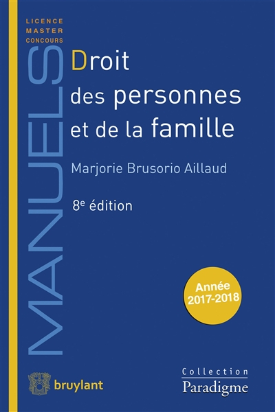 Droit des personnes et de la famille : année 2017-2018