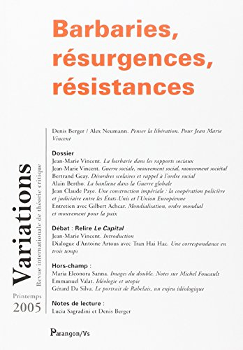 Variations, n° 1 (2005). Barbarie, résurgences, résistances