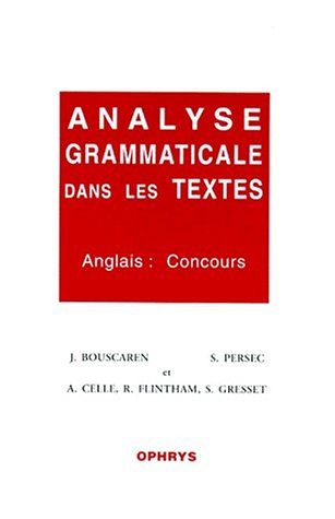 Analyse grammaticale dans les textes : anglais concours