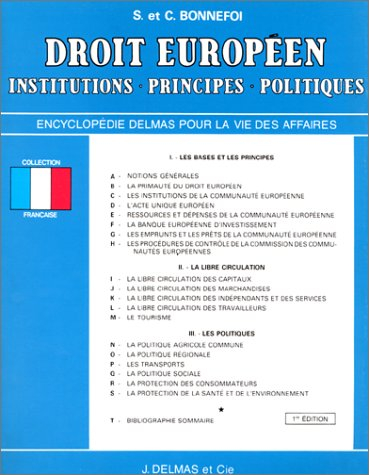 Droit européen : institutions, principes, politiques