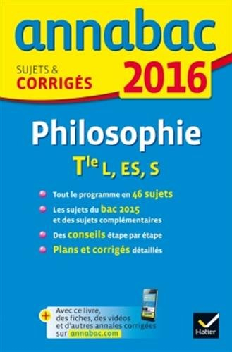 Philosophie terminale L, ES, S : 2016