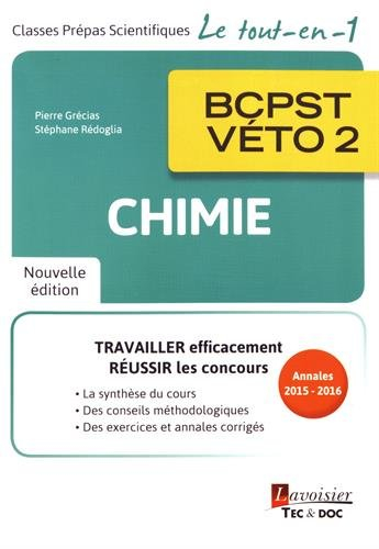 Chimie BCPST-Véto 2 : annales 2015-2016