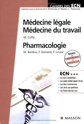 Médecine légale, médecine du travail, pharmacologie