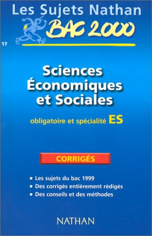 Sciences économiques et sociales : obligatoire et spécialité ES, bac 2000