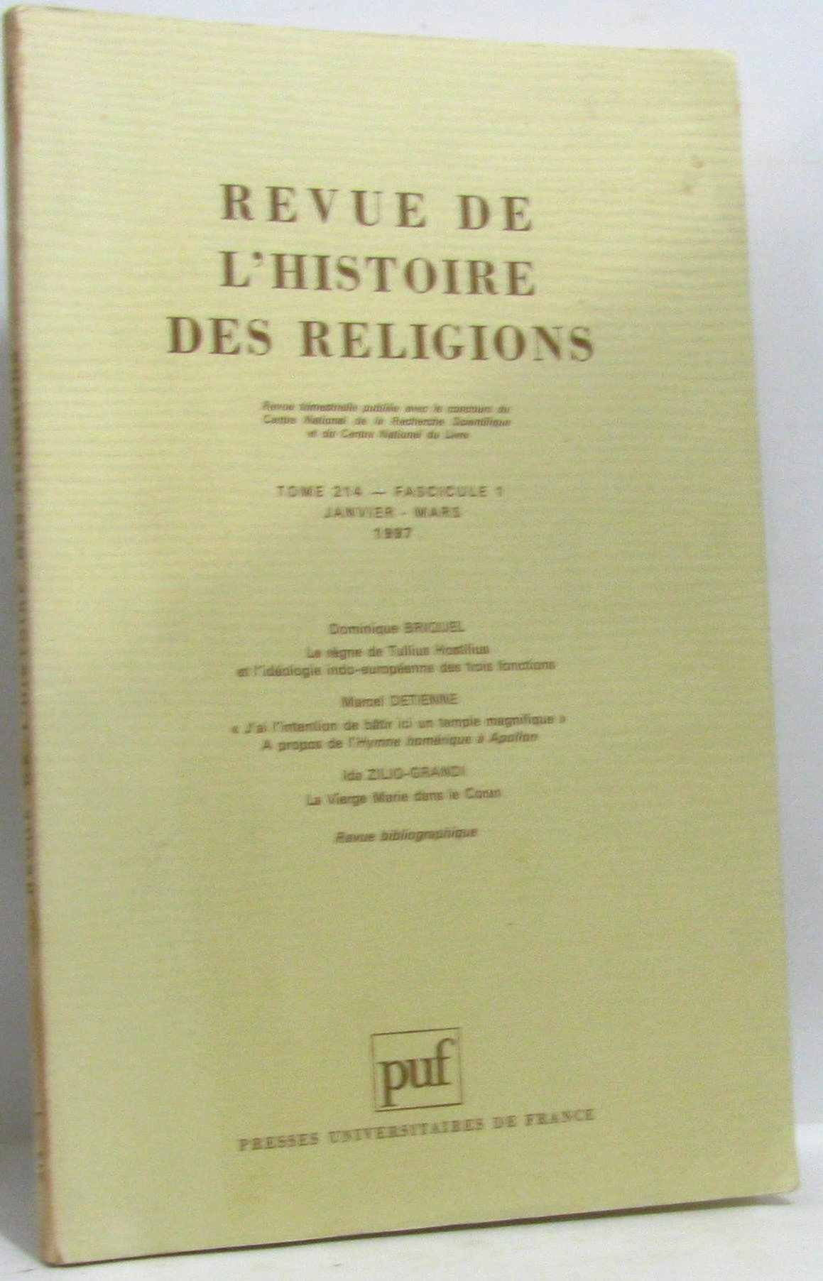 Revue de l'histoire des religions, n° 1, 1997