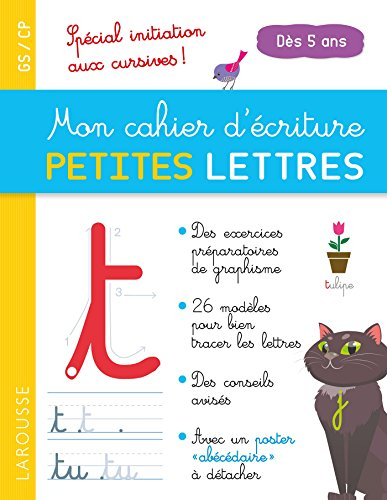 Mon cahier d'écriture, petites lettres : GS-CP, dès 5 ans : spécial initiation aux cursives !