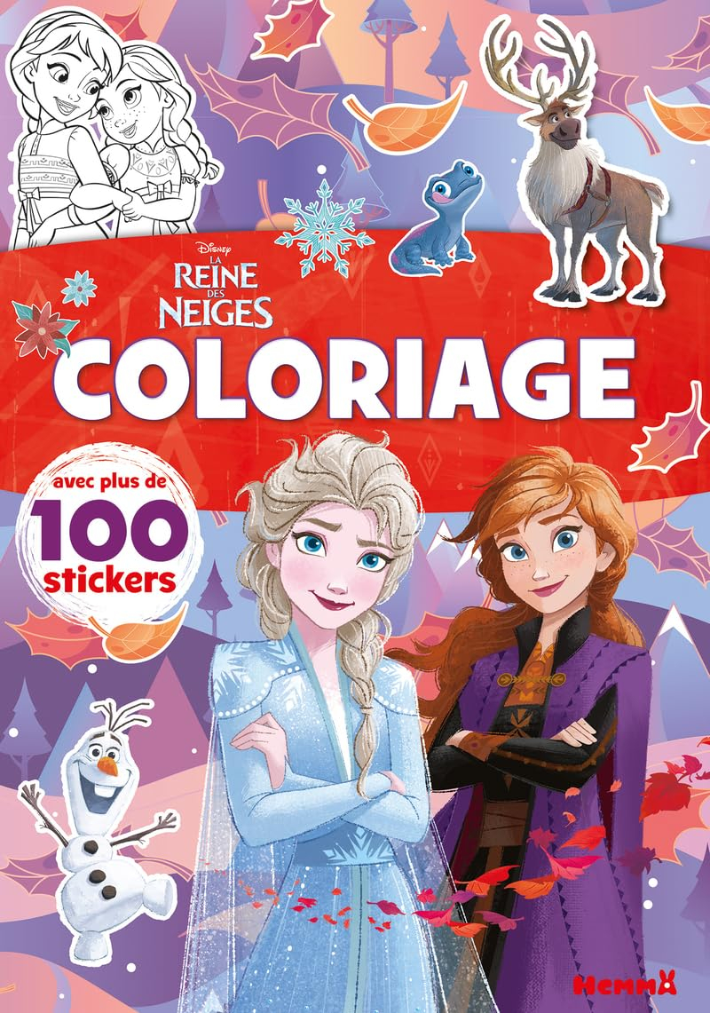 Disney La Reine des Neiges : Coloriage avec plus de 100 stickers (Elsa et Anna bras croisés) : Avec 