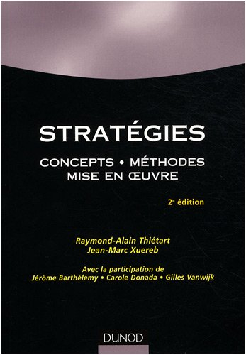 Stratégies : concepts, méthodes, mise en oeuvre