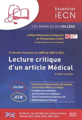 Lecture critique d'un article médical : 13 années d'annales en QRM de 2009 à 2021
