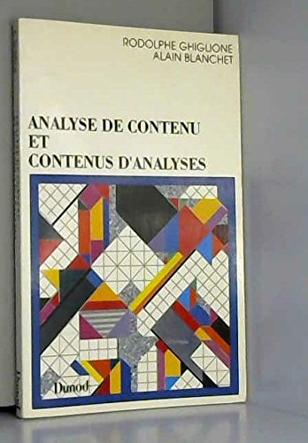 Analyse de contenu et contenus d'analyses