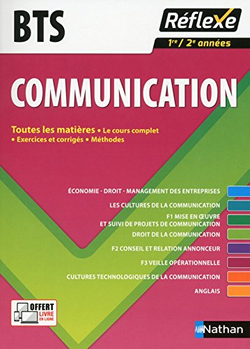 BTS communication 1re-2e années : toutes les matières