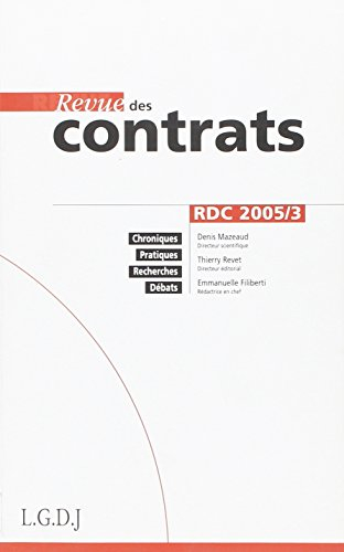 Revue des contrats, n° 3 (2005)