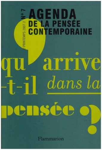 Agenda de la pensée contemporaine, n° 7