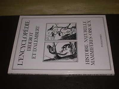l'encyclopédie : recueil de planches sur l'histoire naturelle, mammifères et oiseaux