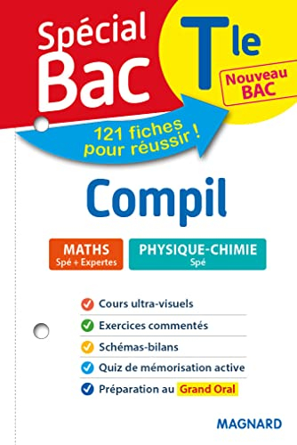 Compil terminale, nouveau bac : maths spé + expertes, physique chimie spé : 121 fiches pour réussir 