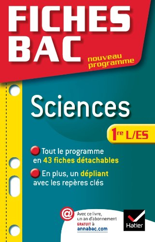 Sciences 1re L, ES : nouveau programme