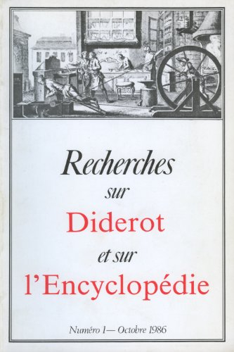 Recherches sur Diderot et sur l'Encyclopédie