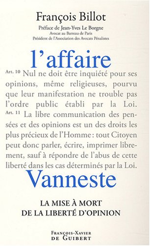 L'affaire Vanneste : la mise à mort de la liberté d'opinion