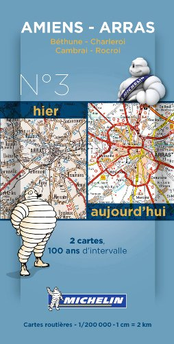 Pack 2 cartes hier/aujourd'hui Amiens - Arras Michelin