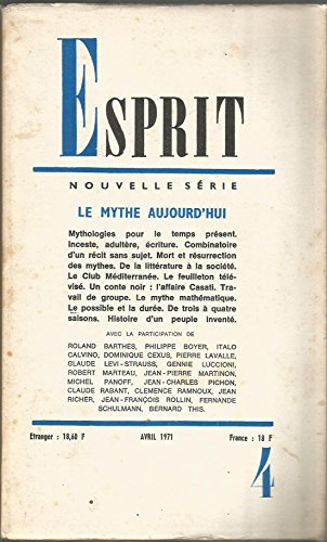 esprit : le mythe aujourd'hui