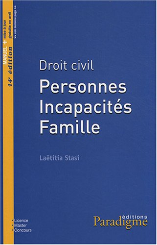 Droit civil : personnes, incapacités, famille