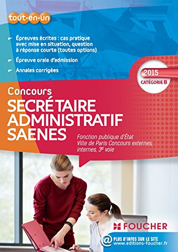 Concours secrétaire administratif SAENES, catégorie B : fonction publique d'Etat, ville de Paris, co