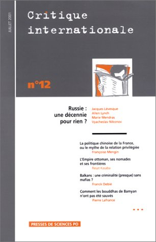 Critique internationale, n° 12. La Russie, dix ans après