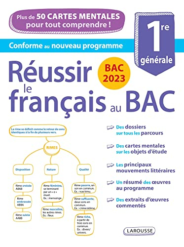 Réussir le français au bac, 1re générale : plus de 50 cartes mentales pour tout comprendre ! : bac 2