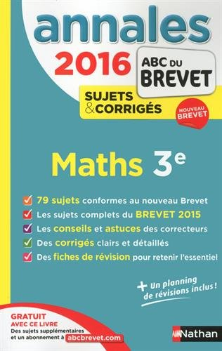 Maths 3e : brevet 2016