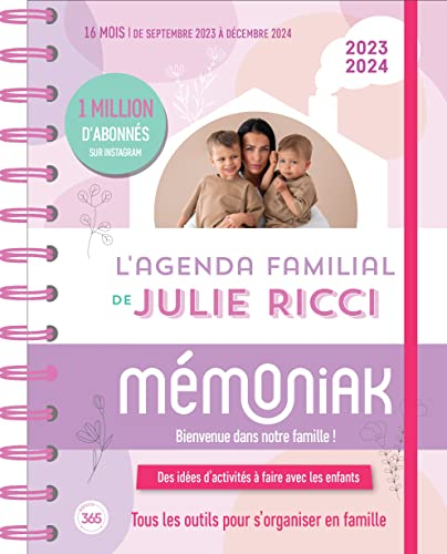 Mini-organiseur familial Mémoniak, calendrier familial mensuel (sept. 2023-  déc. 2024) : Nesk: : Livres