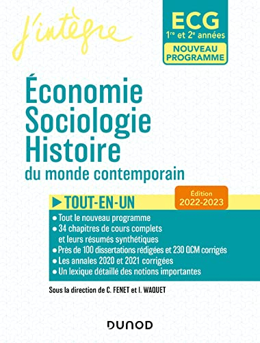 Economie, sociologie, histoire du monde contemporain, ECG 1re et 2e années : tout-en-un, édition 202