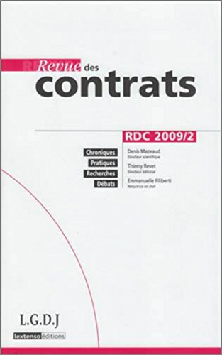 Revue des contrats, n° 2 (2009)