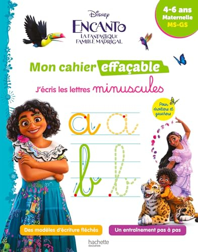 Encanto, la fantastique famille Madrigal : mon cahier effaçable, j'écris les lettres minuscules : 4-