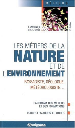 Les métiers de la nature et de l'environnement : paysagiste, géologue, météorologiste...