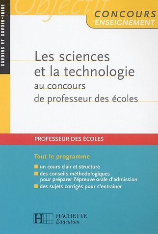 les sciences et la technologie au concours de professeur des écoles