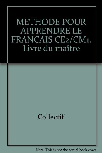 Méthodes pour apprendre en français, CE2-CM1, cycle 3 : livre du maître